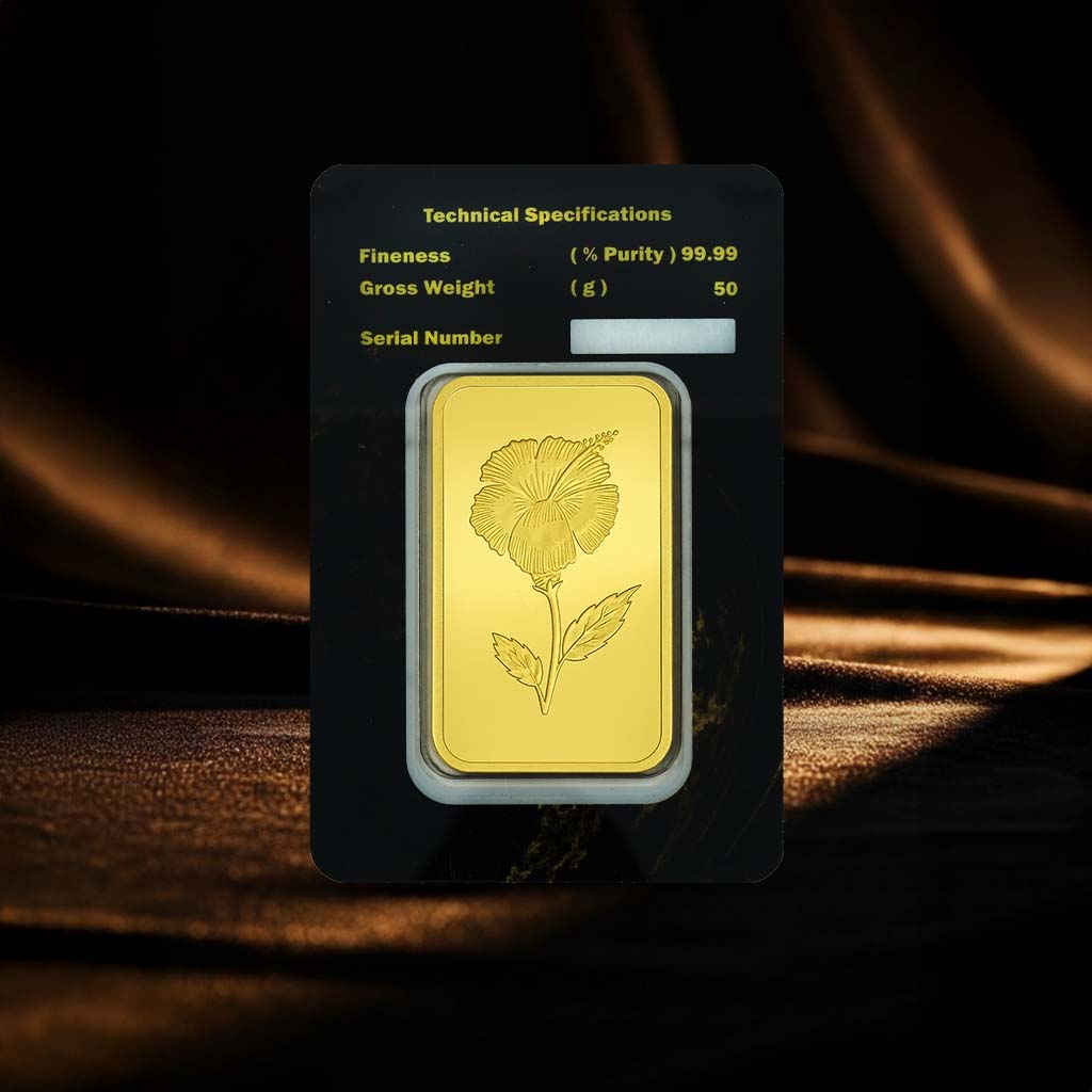 50 Grams Floral Gold Bar